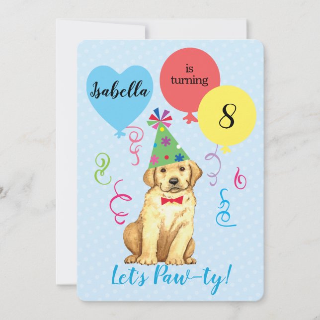 Invitation Ballons de fête d'anniversaire Laboratoire Jaune (Devant)