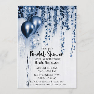 Invitation Ballons de fête en métal bleu Fête des mariées ivo