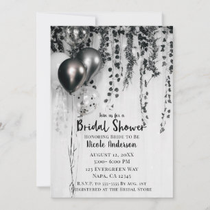 Invitation Ballons de fête métalliques Shower de mariage rust