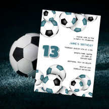 Ballons de football noir turquoise anniversaire de