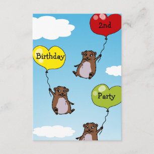 Invitation Ballons de hamster, fête du 2e anniversaire