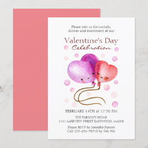 Invitation Ballons de la Saint Valentin personnalisés