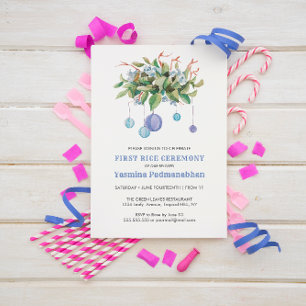 Invitation Ballons de papier Lilac Premier riz Annaprashan