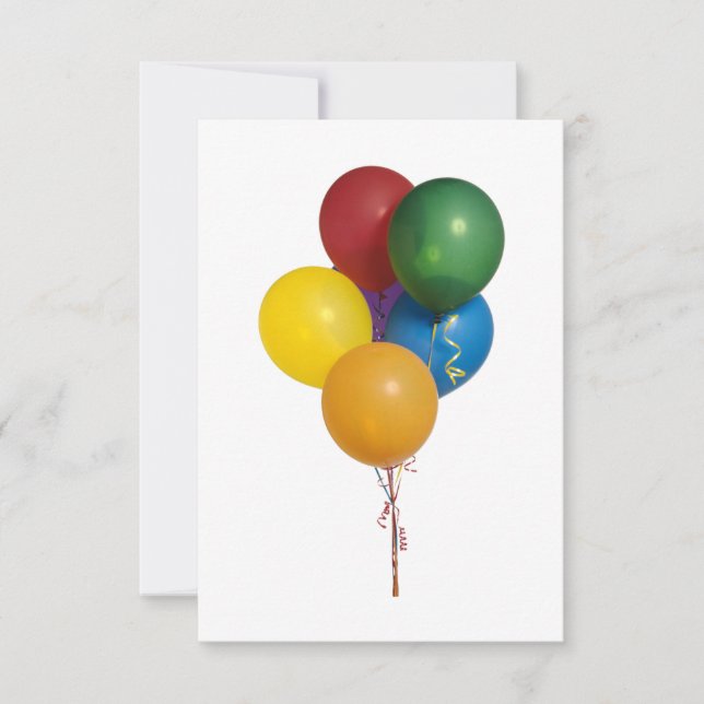 Invitation Ballons de parties multicolores (Devant)