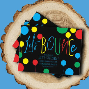 Invitation Ballons de rebond pour enfants Fête d'anniversair