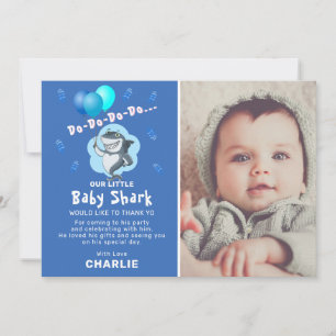 Invitation Ballons de requin mignons Photo Anniversaire Bleu