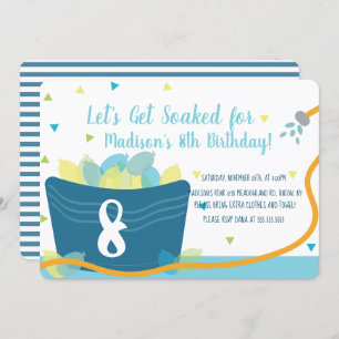 Invitation Ballons d'eau combat Anniversaire