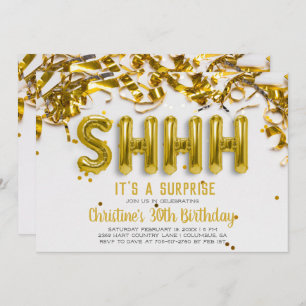 Invitation Ballons d'or de l'invitation   de fête de Shhhh