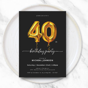Invitation Ballons d'or Noir 40e anniversaire