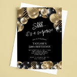 Invitation Ballons d'or noir Surprise 50e anniversaire<br><div class="desc">Créez votre propre Black Gold Ballons Surprise Invitation 50e anniversaire! Personnalisez ce design avec votre propre texte. Vous pouvez customiser cette conception en cliquant sur le bouton "Modifier les détails" si vous le souhaitez.</div>