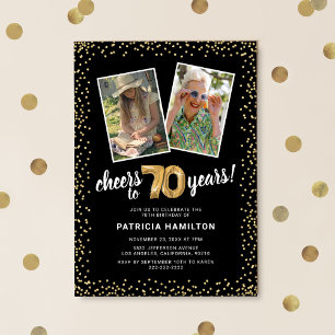 Invitation Ballons Dorés 2 Photo 70e Anniversaire