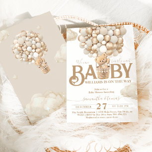 Invitation Ballons d'ours Baby shower d'attente précoce