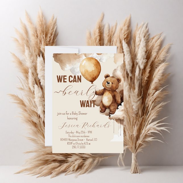 Invitation Ballons d'ours Baby shower d'attente précoce (Créateur téléchargé)