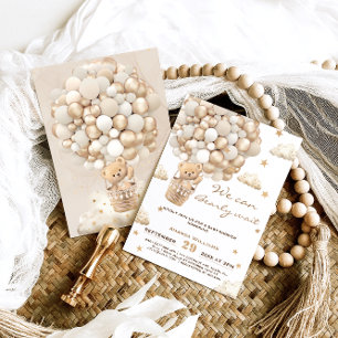 Invitation Ballons d'ours Baby shower neutre d'attente précoc