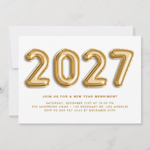 Invitation Ballons en feuille d'or pour la fête du Nouvel An