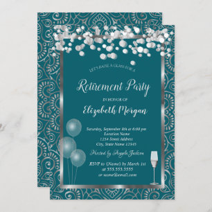 Invitation Ballons en verre Silver Mandala Green Retirement