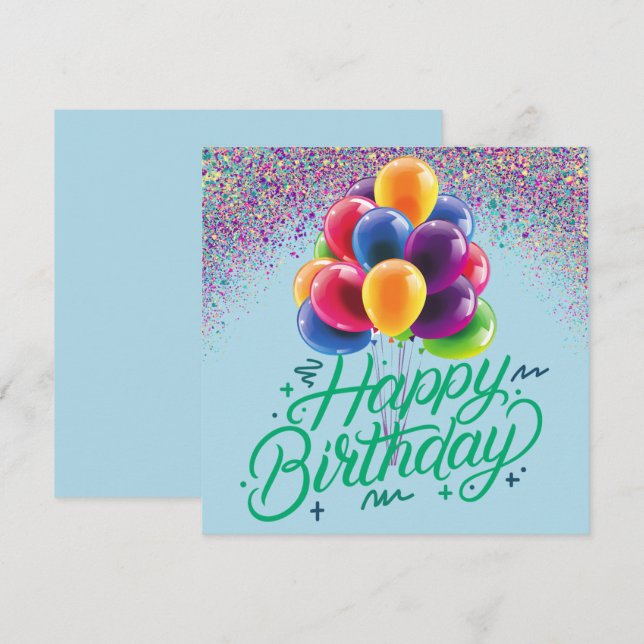 Invitation Ballons et Confettis (Devant / Derrière)