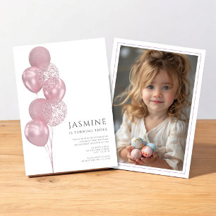 Invitation ballons mignons photo anniversaire