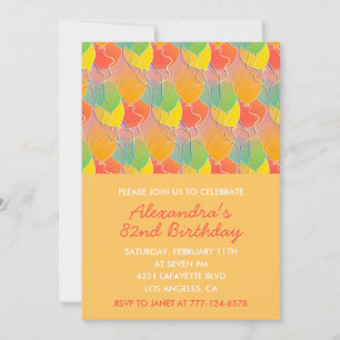 Invitation Ballons orange simples 82e anniversaire