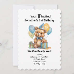 Invitation ballons personnalisés 1er anniversaire
