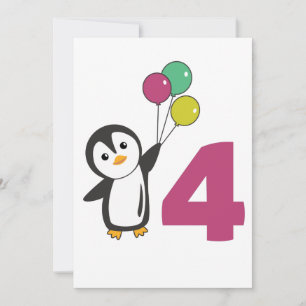 Invitation Ballons pour la quatrième fête d'anniversaire de p