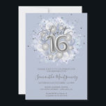 Invitation Ballons pour les 16 ans anniversaire en feuille d'<br><div class="desc">Faites savoir à vos amis de marquer leurs calendriers pour votre jour spécial avec ces belles invitations bleu poussiéreux pour Sweet 16. Chaque invitation présente un design festif avec de beaux ballons, parfait pour créer l'ambiance pour une journée de plaisir et de célébration. Que vous prévoyiez d'organiser une grande soirée...</div>