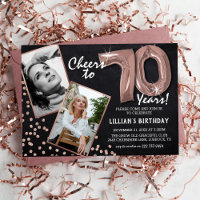Ballons Rose Gold Tableau Noir 2 Photo 70e Anniver