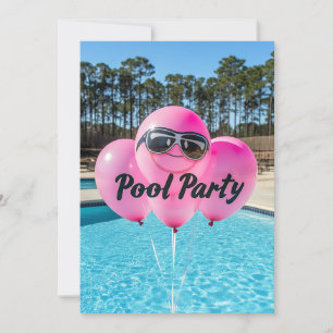 Invitation Ballons rose sweet sixteen
