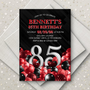 Invitation Ballons Rouge 85e anniversaire