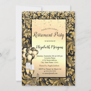 Invitation Ballons, Vieux Flèches d'or Retraite Noire