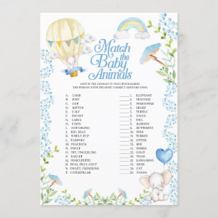 Invitation Balloon À Air Chaud Correspondant Au Jeu Des Bébés