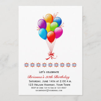 Invitation Balloon Bouquet, Anniversaire