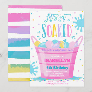 Invitation Balloon d'eau Anniversaire Fête Balloon d'eau d'ét