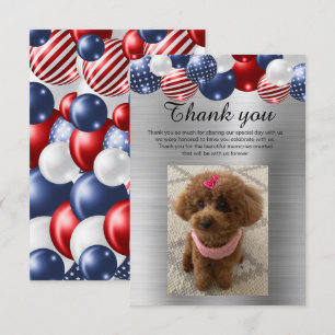 INVITATION BALLOON PATRIOTIQUE ARGENT MERCI 