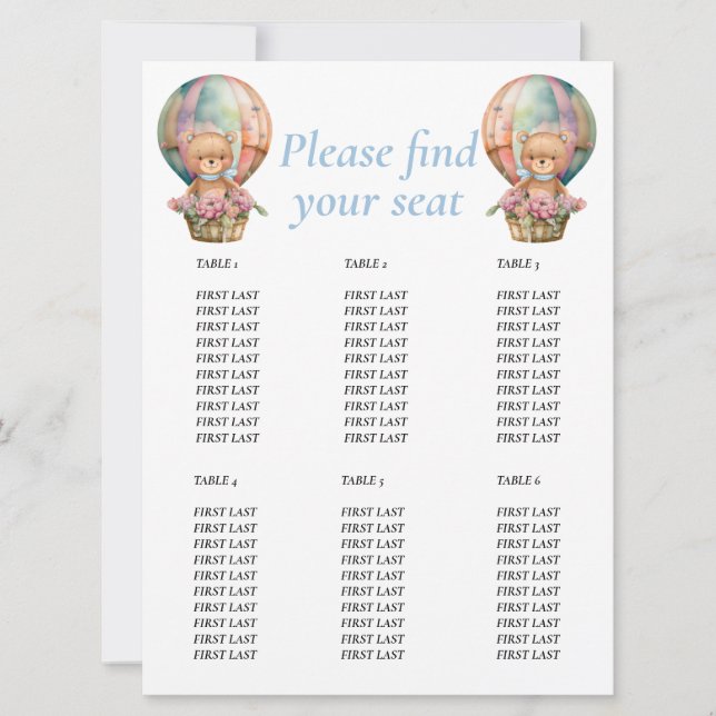 Invitation Balloon Teddy Birthday (Devant)