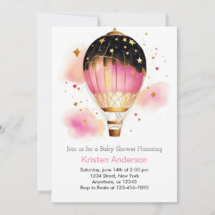 Invitation Balloon Whimsical Boho Bliss Baby shower fille