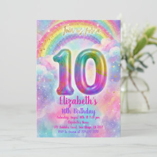 Invitation Balloons Anniversaire 10ème Anniversaire