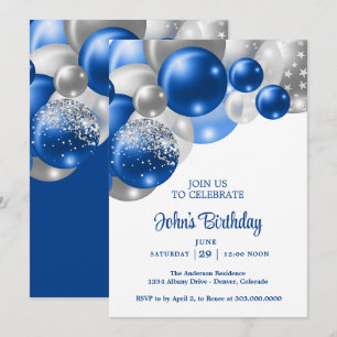 Invitation Balloons Anniversaire Hommes