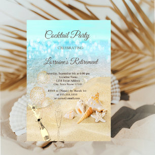 Invitation Balloons Beach Seashells, Retraite des vins