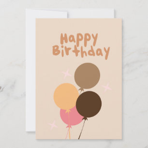 Invitation Balloons Bohèmes Joyeux Anniversaire Lettre Main