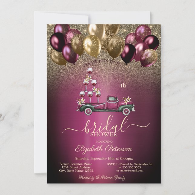 Invitation Balloons Bourguignons Camion de Vin Paillettes Mar (Devant)