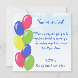 Invitation Balloons d'anniversaire