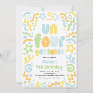 Invitation Balloons de confettis inoubliables 4ème anniversai
