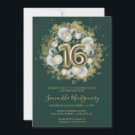 Invitation Balloons de fête d'anniversaire Gold Sweet 16 Émer<br><div class="desc">Faites savoir à vos amis de marquer leurs calendriers pour votre jour spécial avec ces belles invitations Sweet 16 bleu poussiéreux. Chaque invitation présente un design festif avec de beaux ballons, parfait pour créer l'ambiance pour une journée de plaisir et de célébration. Que vous prévoyiez d'organiser une grande soirée de...</div>