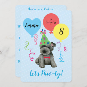 Invitation Balloons de fête d'anniversaire Scottish Terrier