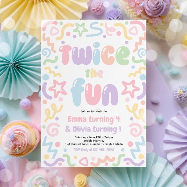 Invitation Balloons de fête d'anniversaire Twice The Fun Join (Créateur téléchargé)