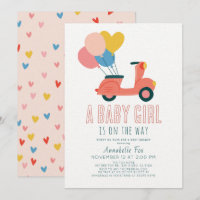 Balloons de Scooter rose Baby shower fille