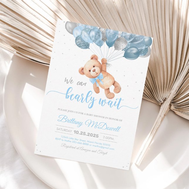 Invitation Balloons d'invitation pour une Baby Shower Ours en (Créateur téléchargé)