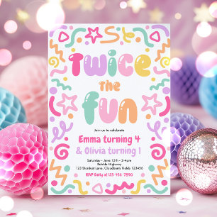 Invitation Balloons pour une fête d'anniversaire conjointe de