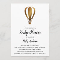 Ballotte à air chaud en or lisse Baby shower simpl